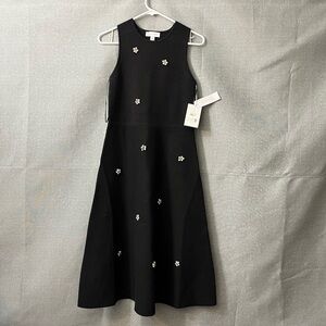 Free Assembly Chic Black Floral Midi Dress